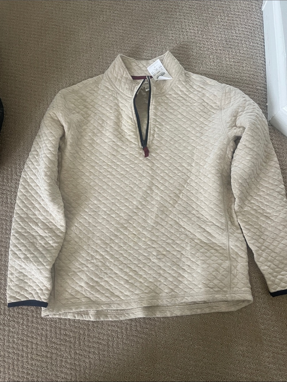 Crewcuts boys Quilted Half-Zip Sweater - Cream